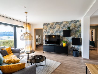 Stylische Wohnung auf dem Landhof © Jura Ferienhof Wohlfühlen in der modern eingerichteten Wohnung.