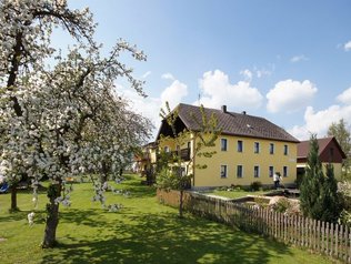 Großer Garten für Hunde © Ferienhof-Frank Spielmöglichkeit für Hunde im großen Bauerngarten
