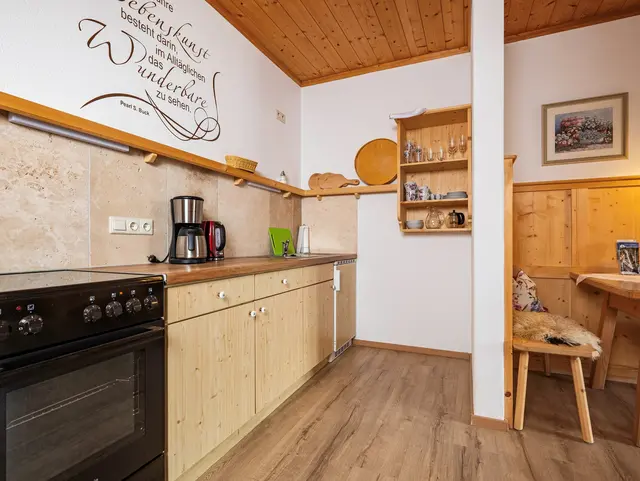 Küche in der Ferienwohnung auf dem Bauernhof