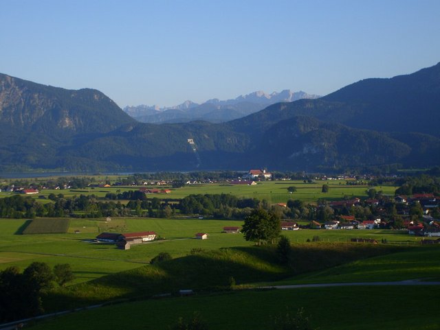 Berge im Hintergrund vom Prombergerhof