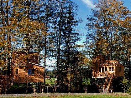 Schlafen im Baumhaus auf dem Bauernhof in Bayern