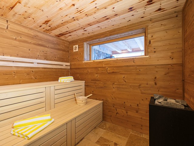 Eigene Sauna im Chalet für die Gäste