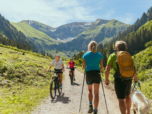 Viele Möglichkeiten zum aktiven Wandern oder Radfahren um Oberstdorf