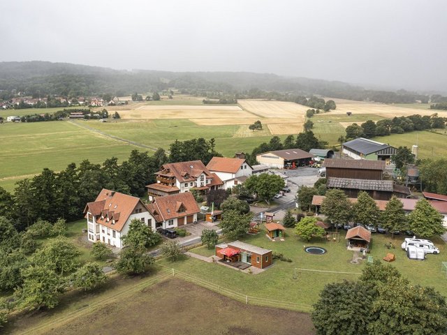 Die Weihersmühle mit dem RadAppartment von oben fotografiert.