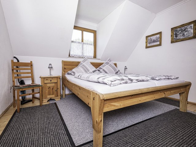 Schlafzimmer auf den Schlossberghof im Frankenwald