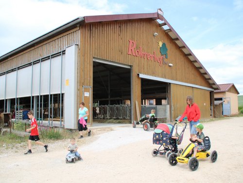 Großer Außenbereich auf dem Kinderhof © Ferienhof Rohrer Großer Außenbereich für Kinder beim Ferienhof Rohrer