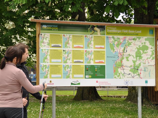 Nordic Walking Infotafel im Starnberger Fünf-Seen-Land