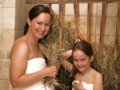 Wellnessbereich für Klein und Groß © Wellness-Ferienhof Lang Mit den Kindern in den Wellnessbereich auf dem Landhof