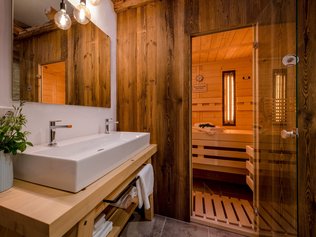  Eigene Sauna im Badezimmer der Ferienwohnung