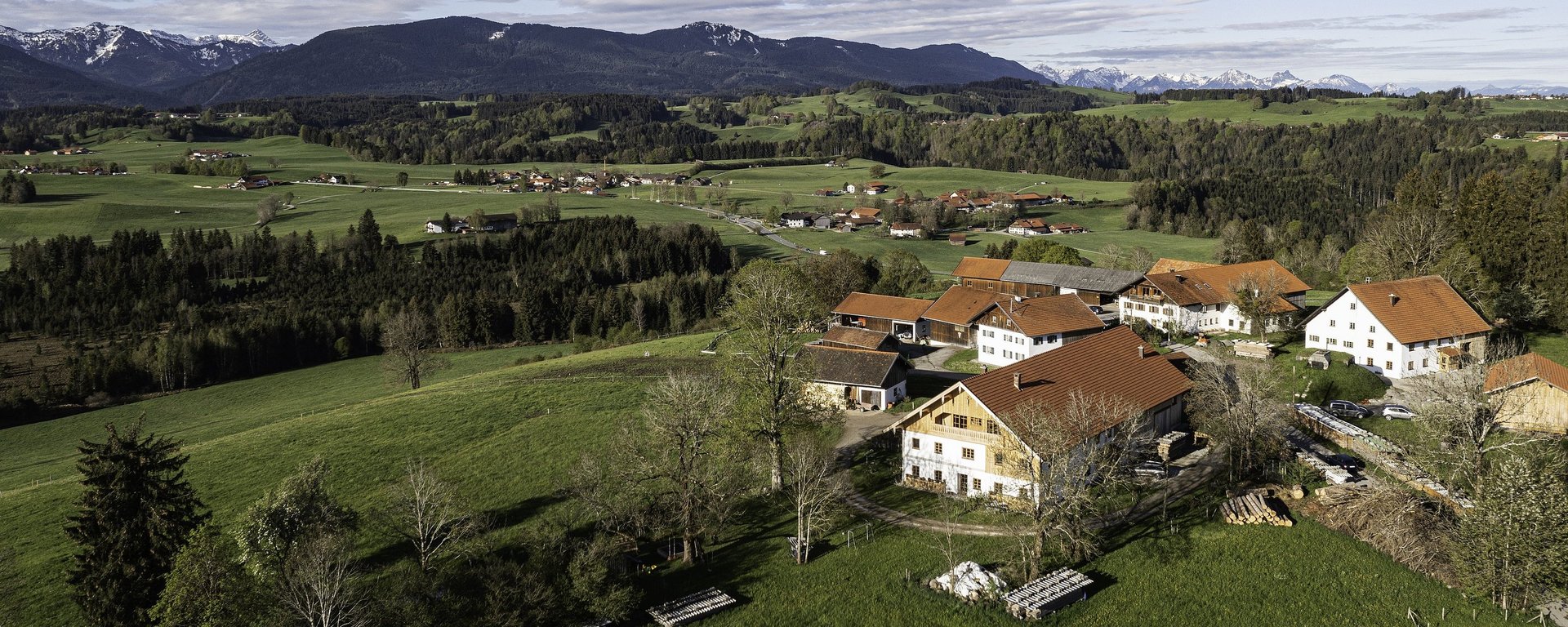 Wunderschöner Ausblick vom Landhof auf die Alpen