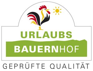 Gütesiegel Qualitätsgeprüfter UrlaubsBauernhof der Bundesarbeitsgemeinschaft für Urlaub auf dem Bauernhof und Landtourismus in Deutschland e.V.