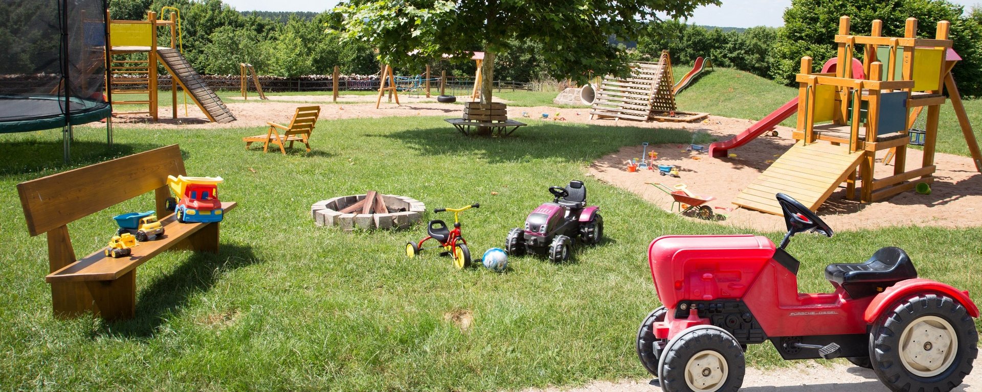 Viel Fläche und Spielmöglichkeiten auf dem Kinderferienhof 