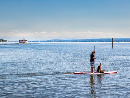 SUP Fahren auf dem Ammersee © Robert Klinger Mit dem Stand Up Paddle auf dem Ammersee unterwegs
