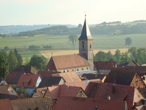 Blick auf Leutershausen im Romantischen Franken