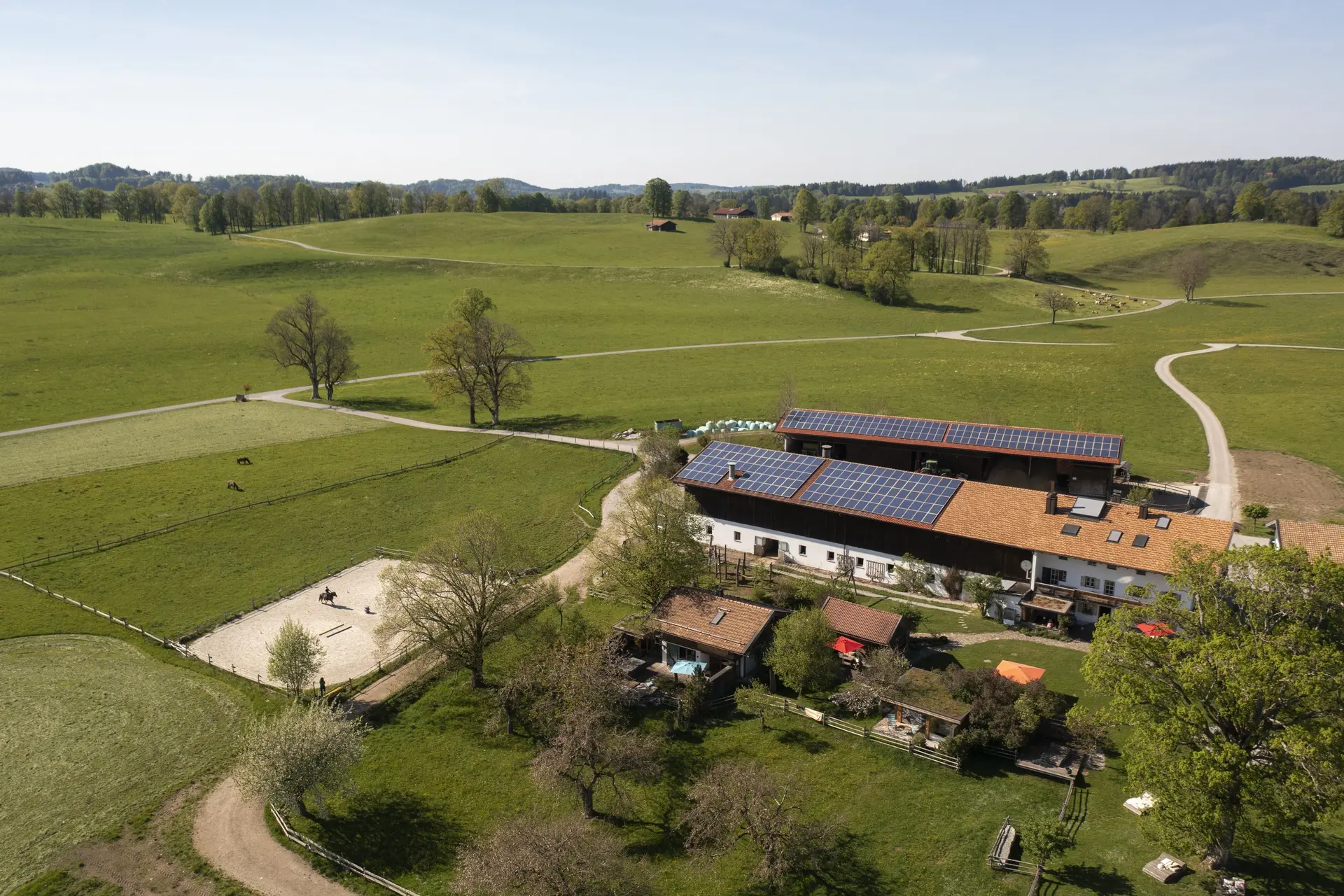 Luftansicht Reitplatz Hof Gottenau