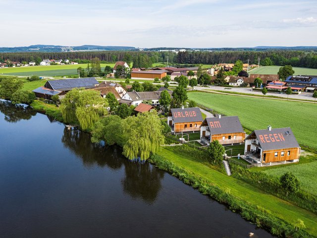 Panoramabild vom Ferienhof am Fluss Regen