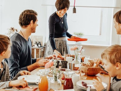 Mit der Familie frühstücken © d´Kammer Gemeinsames Frühstück am Morgen