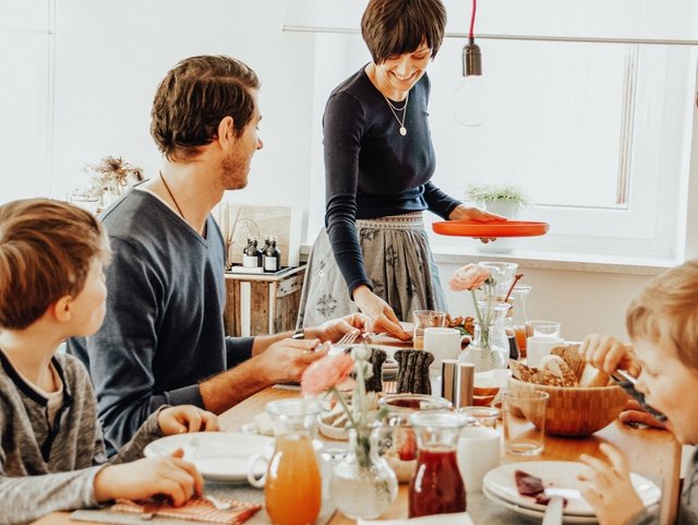 Gemeinsames Frühstück am Morgen