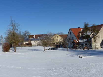 Idyllische Natur im Winter rund um den Ferienhof im Romantischen Franken