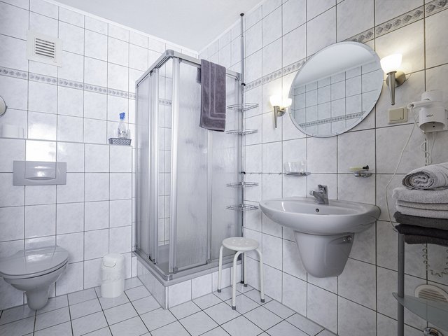 Badezimmer in der Ferienwohnung vom Schlossberghof im Frankenwald